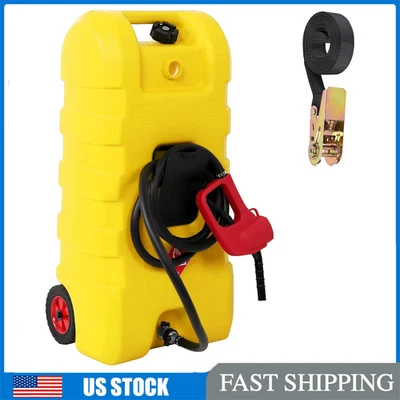 15 Gal Fuel Caddy w/Pump Wheels Portable Fuel Gasoline Diesel Transfer Tank - Image 1 of 4