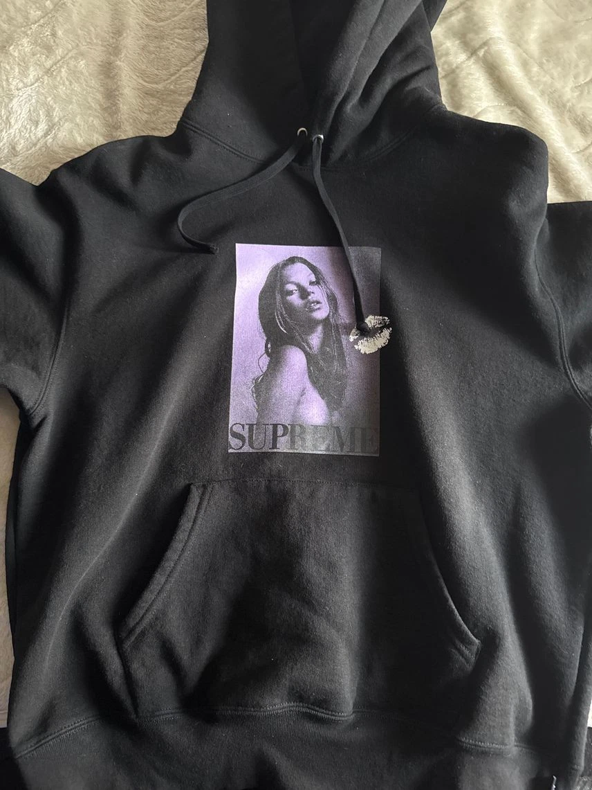 Sweat à capuche noir Supreme Kate Moss