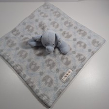 Blankets and Beyond Lovey Snuggle Nunu Blankie Blue Baby Elephant 13"x13"