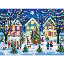 Festive Christmas Winter Town Jigsaw Puzzle for Adults 500 Pieces 20.5 x 15 Inch