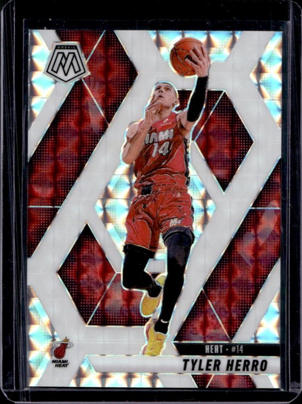2024-25 Panini Mosaic Tyler Herro Choice White Mosaic #/35 Heat