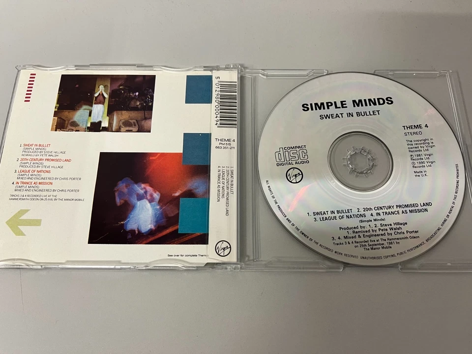 Simple Minds – Sweat In Bullet - Maxi CD Single © 1981/91 - Bild 2 von 2