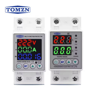 DIN Rail Voltage Current Protector Relay Adjustable 220V 40A-80A