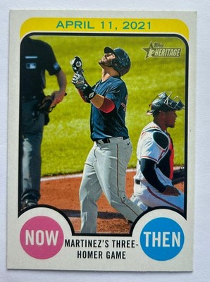 2022 Topps Heritage High Number, J.D. Martinez Now and Then Insert #NAT-10
