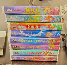 8 VINTAGE WALT DISNEY HOME VIDEO VHS - BLACK DIAMOND - CLAMSHELL - PRE-OWNED