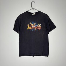 Vintage 90s Walt Disney World Logo Navy Blue Faded T-Shirt Theme Park Size Small