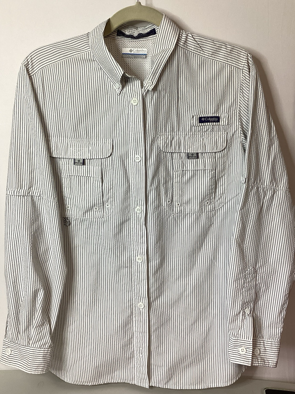Camisa Columbia PFG Super Bahama Abotonada Manga Larga Ventilada Talla Grande
