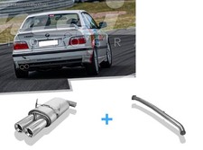  Edelstahl Racing-Komplettanlage BMW 3er E36 318is Limo Coupe 2x90mm rund