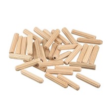100 Pcs 4x20mm Wooden Dowel Pins Woodworking Fluted Beveled Ends Wood Dowel Pegs