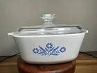VTG Corning Ware Blue Cornflower P-1 1/2-B 1.5 Qt Casserole Dish w pyrex A7C Lid