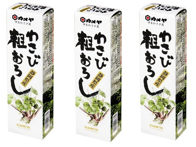 Kameya, Juego de 3 tubos de pasta Wasabi real triturados japoneses Oroshi Hon-Wasabi, 42 g