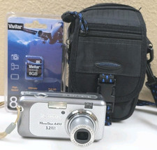 Canon Powershot A410 3.2MP Digital Camera Silver W/ New SD Card