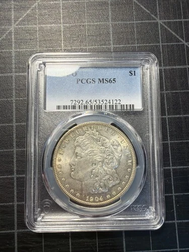 USA Silver Morgan Dollar 1904 O New Orleans PCGS MS65