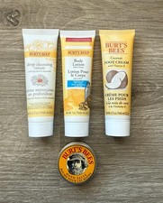 Burt's Bees Mini/Travel Sized Essentials Lotion Salve Cream Cleansing Lot of 4