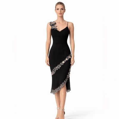 Karen Millen Black Silk Embroidered Dress | eBay