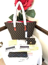 NWT 3Pc SET Dooney Bourke Gretta Zip Top Shopper,Framed Purse Umbrella