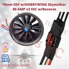 POWERFUN 70mm 12 Blade 2300KV EDF 6S LiPO W/ 80A ESC 80 Amp Esc for RC JET Plane