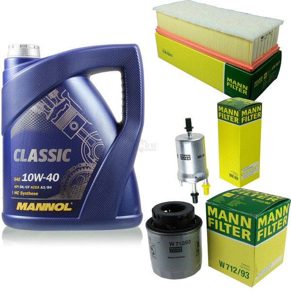 MANN-FILTER Inspektionspaket 5L Mannol Classic 10W-40 FüR Vw Touran 1.4 Tsi-image