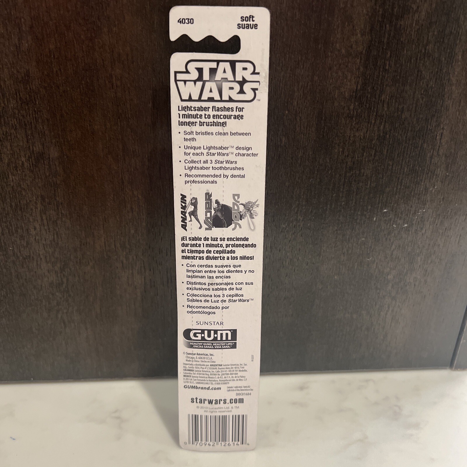 GUM Star Wars Soft Anakin Lightsaber Toothbrush Flashing Light for sale