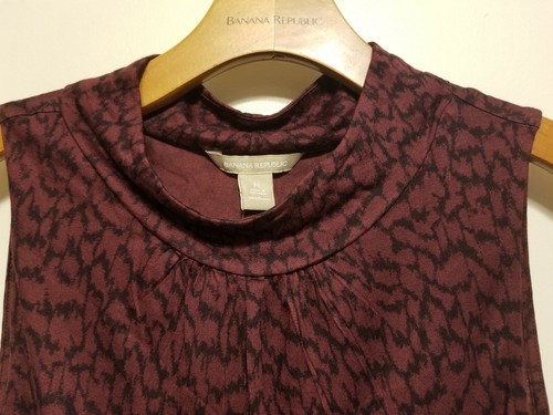 Banana Republic High Neck Sleeveless Top, Rayon, Dark Raspberry, Size M, NWT - Picture 4 of 6