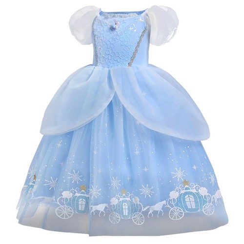 Kid Girl Cinderella Princess Fancy Dress Up Birthday Party Cosplay Costume Gown - Picture 3 of 14