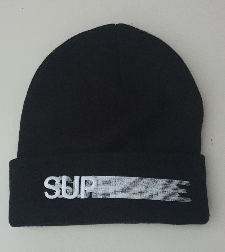 Bonnet noir SS23 Supreme Motion Logo neuf