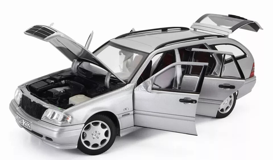 NOREV MERCEDES BENZ C200 (S202) STATION WAGON SILVER 1:18 LE