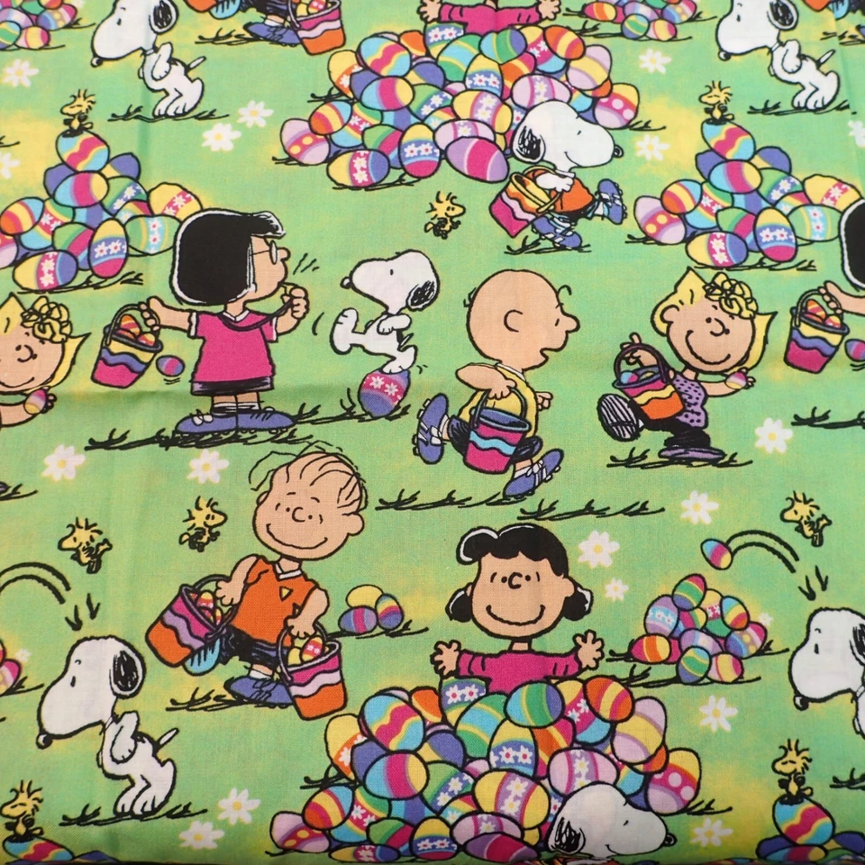 Lote de 7 piezas de tela marrón Peanuts Snoopy & Charlie con temática de Pascua San Valentín Foto 3 de 4