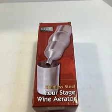 Maxam Stainless Steel Wine Aerator Decanter 4 Stage Design Professional, New