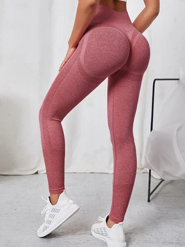 Damen Scrunch Po Lift Booty Workout Leggings nahtlos hohe Taille Yogahose - Bild 15 von 55
