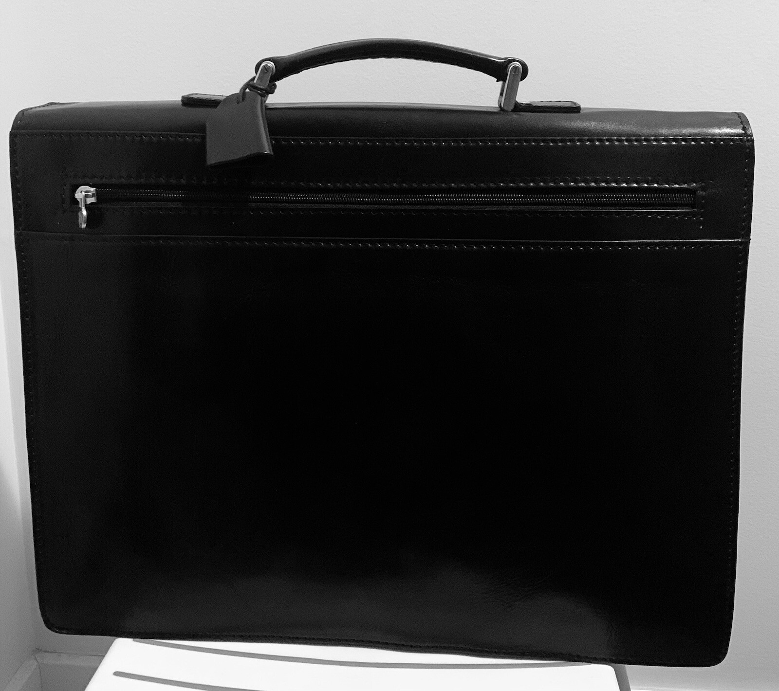 Brand New Vintage Burberry Black Leather Briefcase image 2