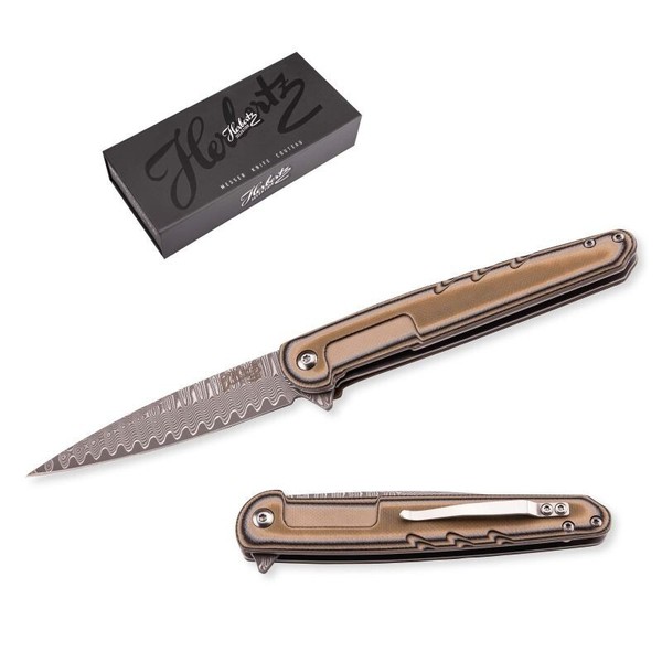 "Cjh Herbertz Selektion Taschenmesser \"G10 Braun / Damast\" - Neu & Ovp - 53056"-image