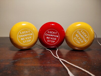 Vintage Lot Of 3 Yo-yos Lucky Champion Never Stop Metal Toy Toys
