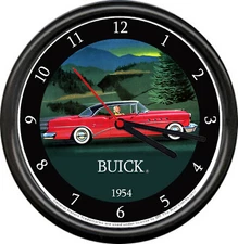 Licensed 1954 Red Buick Roadmaster 2 Door Sedan  General Motors Sign Wall Clock