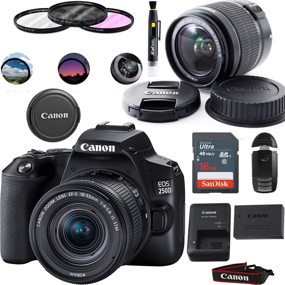 Canon EOS 250D SL3 with 18-55 DC III Lens Deal-Expo 16GB