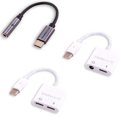 SatelliteSale Universal USB Type C Audio and Power Adapter Male-Female Converter