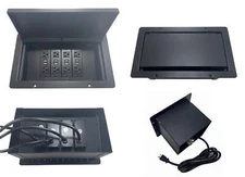 PROCRAFT JUMBO GAP LID FEED-THRU RECESSED Stage Pocket/Floor Box w/ 4) WIRED AC