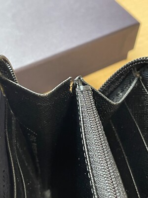 Authentic PRADA Nylon Long Wallet Triangle Logo Black with Box | eBay