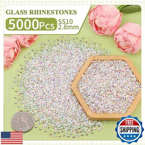 5000PCS SS10/2.8mm Crystal Rhinestones (Transparent AB) with 2Pcs 10ml B7000 - Picture 2 of 5