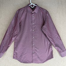 Banana Republic Men Size L Pinpoint Non Iron Slim Fit Long Sleeve Casual Shirt