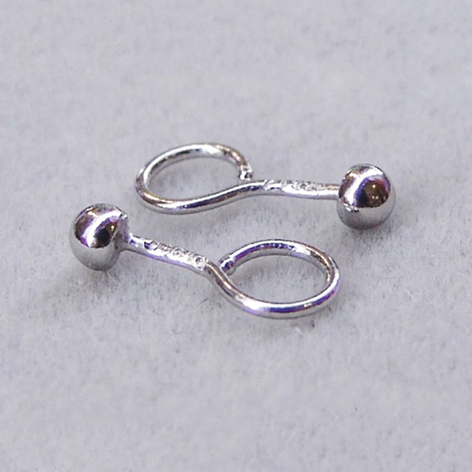 1Pair Pt990 Real Platinum Women Lucky Smooth Ball Stud Earrings 0.8g Foto 3 de 4