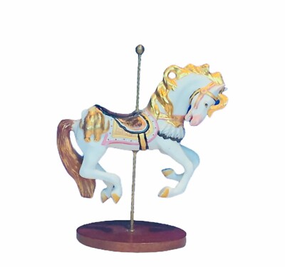 Horse figurine Franklin mint treasury carousel art NIB box Manns Golden Mane vtg
