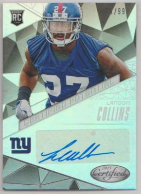 #ad LANDON COLLINS 2015 PANINI CERTIFIED POTENTIAL MIRROR ROOKIE AUTO 99 GIANTS MG $6.75