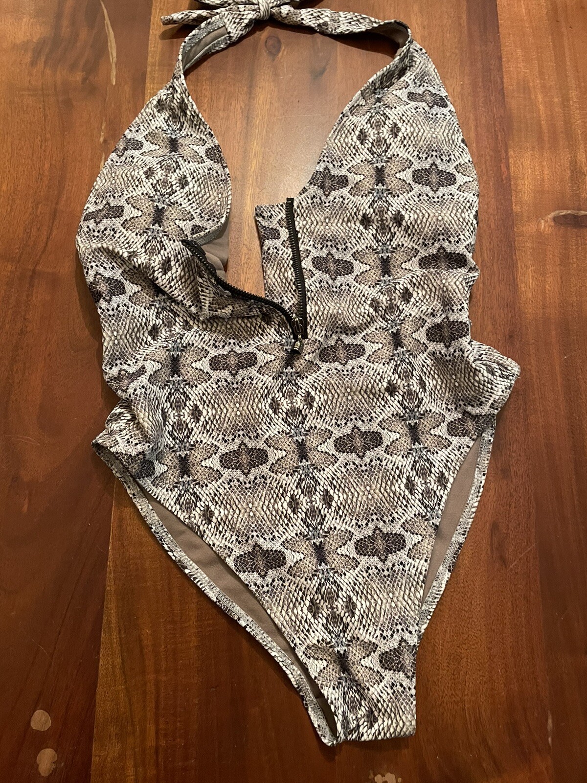 Rachel Roy Boho Python Front Zip One Piece Bathin… - image 4