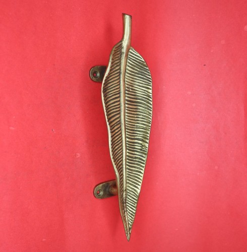 Leaf Shape Vintage Victorian Finish Handmade Brass Door Pull Handles Home Décor - Picture 4 of 12