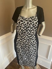 NWT Lane Bryant Leopard Panel Print Dress Sz 18 Unlined Full Zip Back