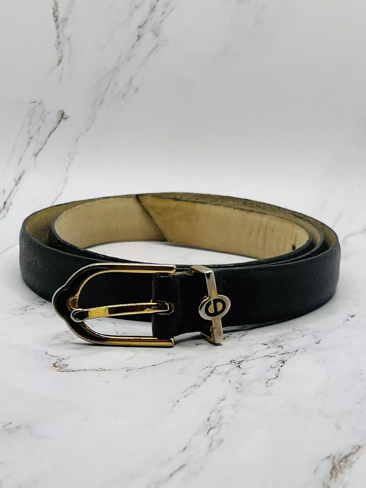 Ceinture maigre en peau de vache Christian Dior gris 10013 femme moyenne