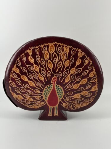 Faux Leather Cardboard Peacock Coin Bank Piggy Bank