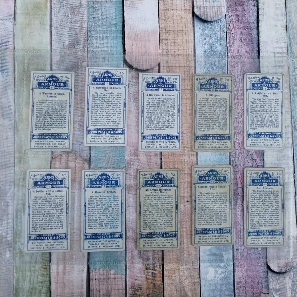 John Player &Sons Cigarette Cards Full Set 1909 Arms and Armour - Image 3 of 4