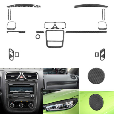 21Pcs Carbon Fiber Interior Full Set Trim Kit For Volkswagen Scirocco 2009-2016